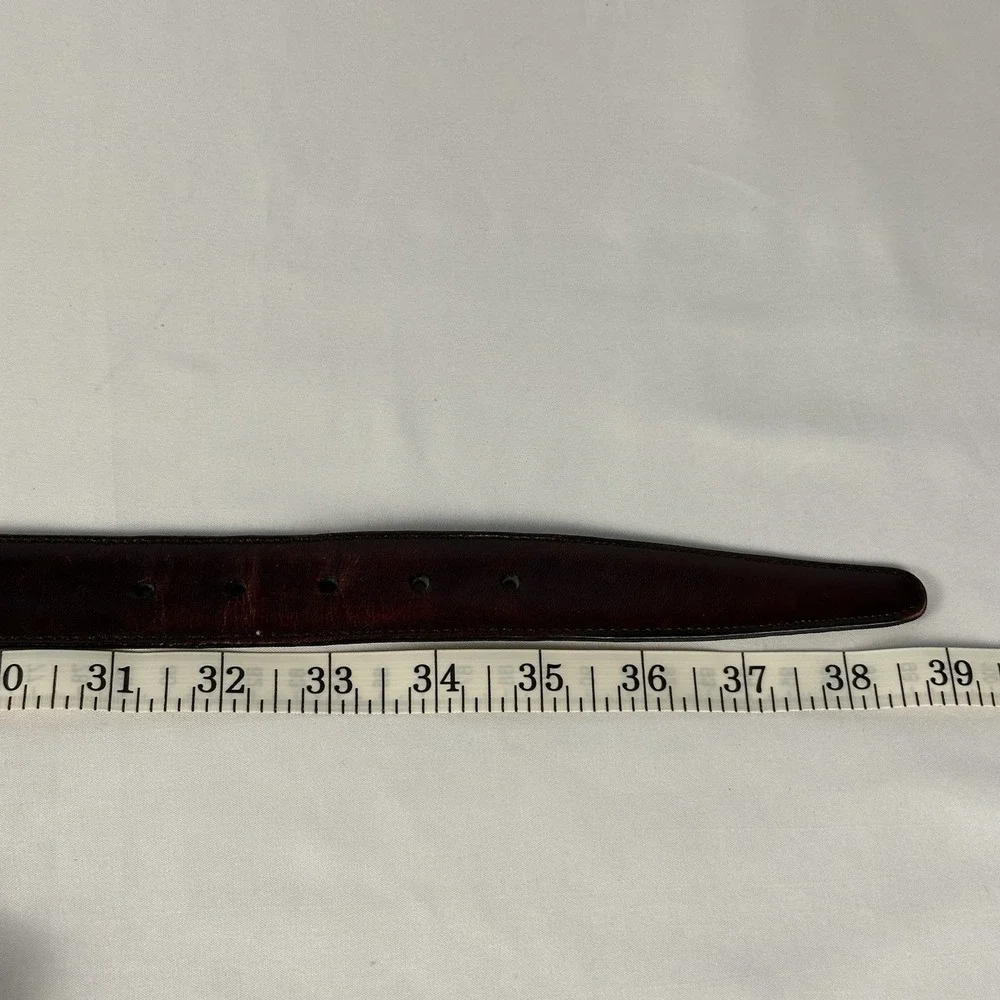 Johnston & Murphy Leather Dress Belt Mens Size 34 Brown Aniline Kipskin USA Made